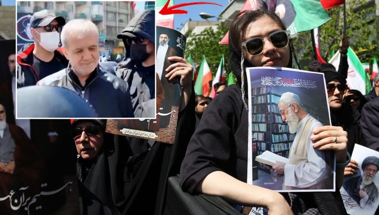 Ali Hamaney’in ölümünün 40. gününde İran halkı sokakta! Pezeşkiyan da törene katıldı