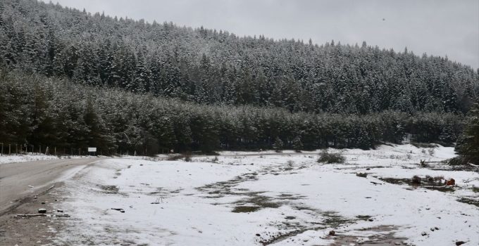 Bolu ve Karabük’ün yüksek kesimlerine ilkbaharın ortasında kar yağdı