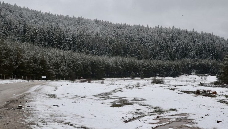 Bolu ve Karabük’ün yüksek kesimlerine ilkbaharın ortasında kar yağdı
