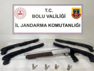 Bolu’da ruhsatsız 5 av tüfeği ele geçirildi