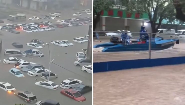 Çin’in Qinzhou şehri tamamen sulara gömüldü