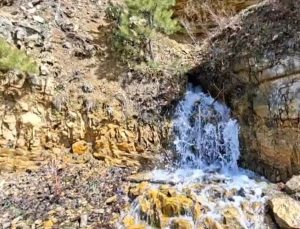 Depremde kuruyan su kaynağı yeniden akmaya başladı