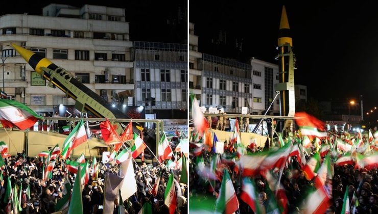 İran füzeleri meydana indirdi! Tahran’dan dikkat çeken görüntüler