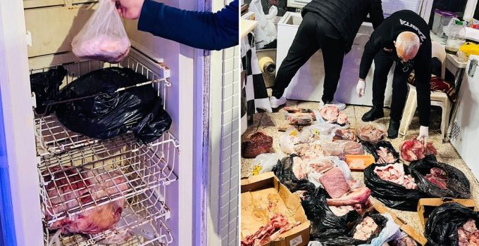Kasapta mide bulandıran görüntüler! Hepsini vatandaşa yedireceklerdi