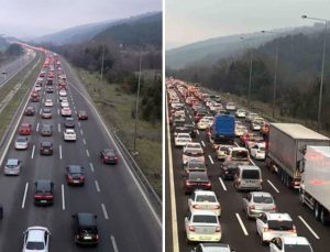 Tatilcilerin dönüş yoğunluğu! Kilometrelerce araç kuyruğu oluştu