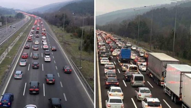 Tatilcilerin dönüş yoğunluğu! Kilometrelerce araç kuyruğu oluştu