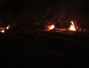 Zirai don riski nedeniyle ateş yakıp, ürünlerini korumaya çalıştılar