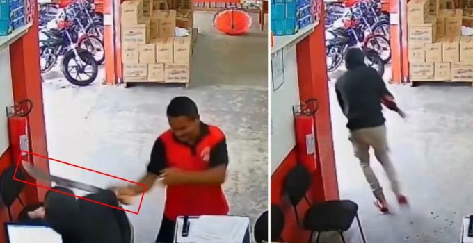 Kan donduran anlar kamerada! Kasayı boşaltan hırsıza hayatının şokunu yaşattı