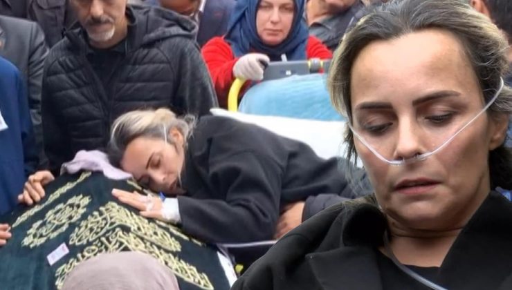5 yaşındaki kızına son vedaya sedyeyle geldi! Yürek yakan görüntüler