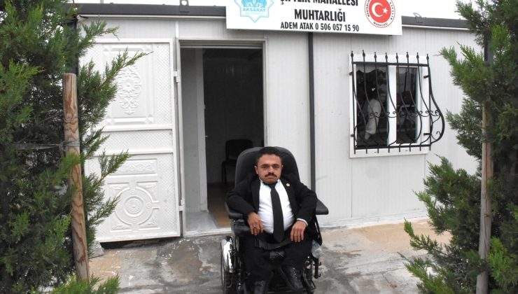 Aksaray’da cam kemik hastası muhtar Adem Atak 135 aydınlatma direği kazandırdı