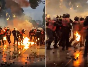 Arnavutluk’ta isyan büyüyor! Polis alevlerin içinde kaldı