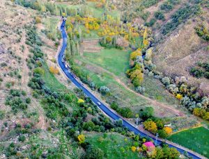 Bitlis’te 20 kilometrelik Kesan Deresi grup yolunun yarısı asfaltlandı