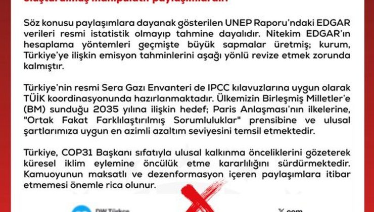 DMM, Türkiye’ye yönelik emisyon ve iklim hedefi iddialarını manipülatif buldu