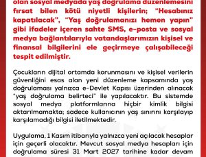 DMM, yaş doğrulamada sahte mesajlara karşı uyardı; doğrulama e-Devlet’ten yapılacak
