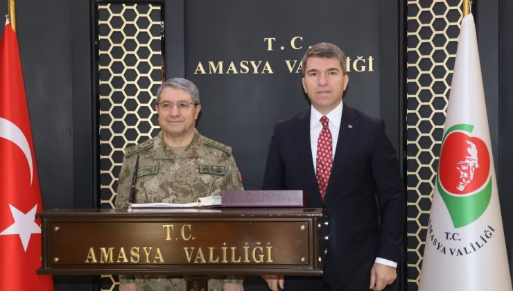 Genelkurmay Başkanı Bayraktaroğlu, Amasya Valiliği’nde Vali Bakan ile görüştü