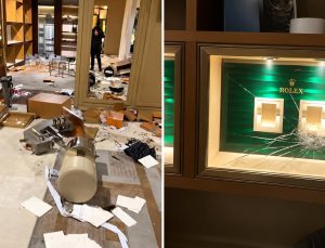 Görüntü Fransa’dan! Rolex ve Louis Vuitton mağazaları yağmalandı