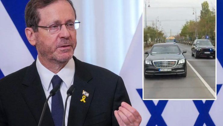 İsrail Cumhurbaşkanı Herzog’un Macaristan’daki konvoyuna bayrak takılmadı