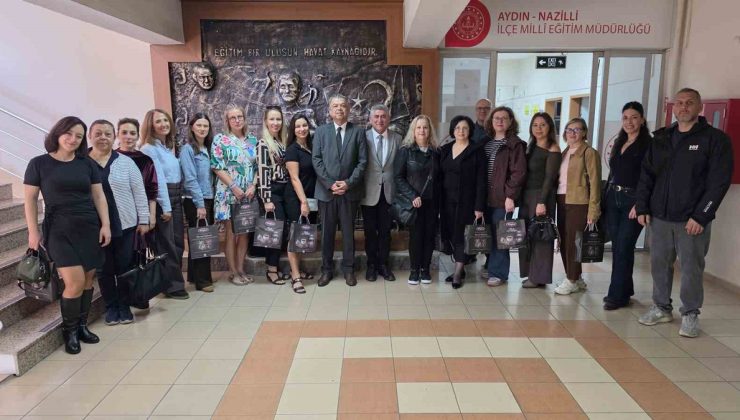Nazilli’de Erasmus+ projesine gelen öğretmenler Eğitim Müdürü Güner’i ziyaret etti