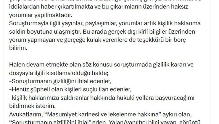 Sarıgül, soruşturma bitene kadar Yeni Parti üyeliğinin askıya alınmasını isteyecek
