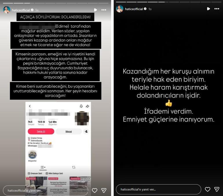 Şarkıcı Haticeye dolandırıcı şoku: Linke tıkladım, param gitti