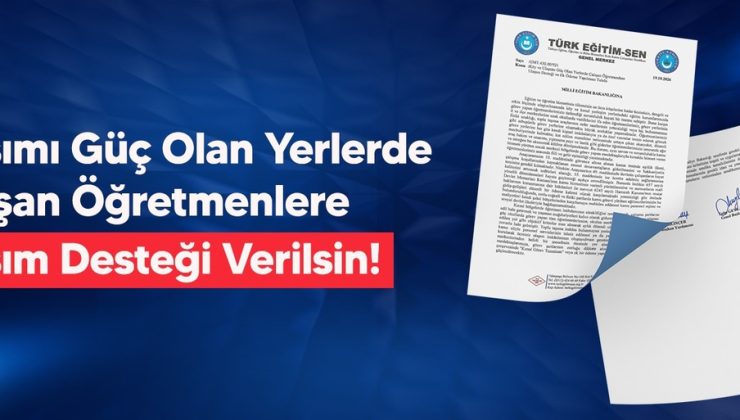 Türk Eğitim-Sen, kırsal öğretmenler için MEB’e yol desteği talebinde bulundu